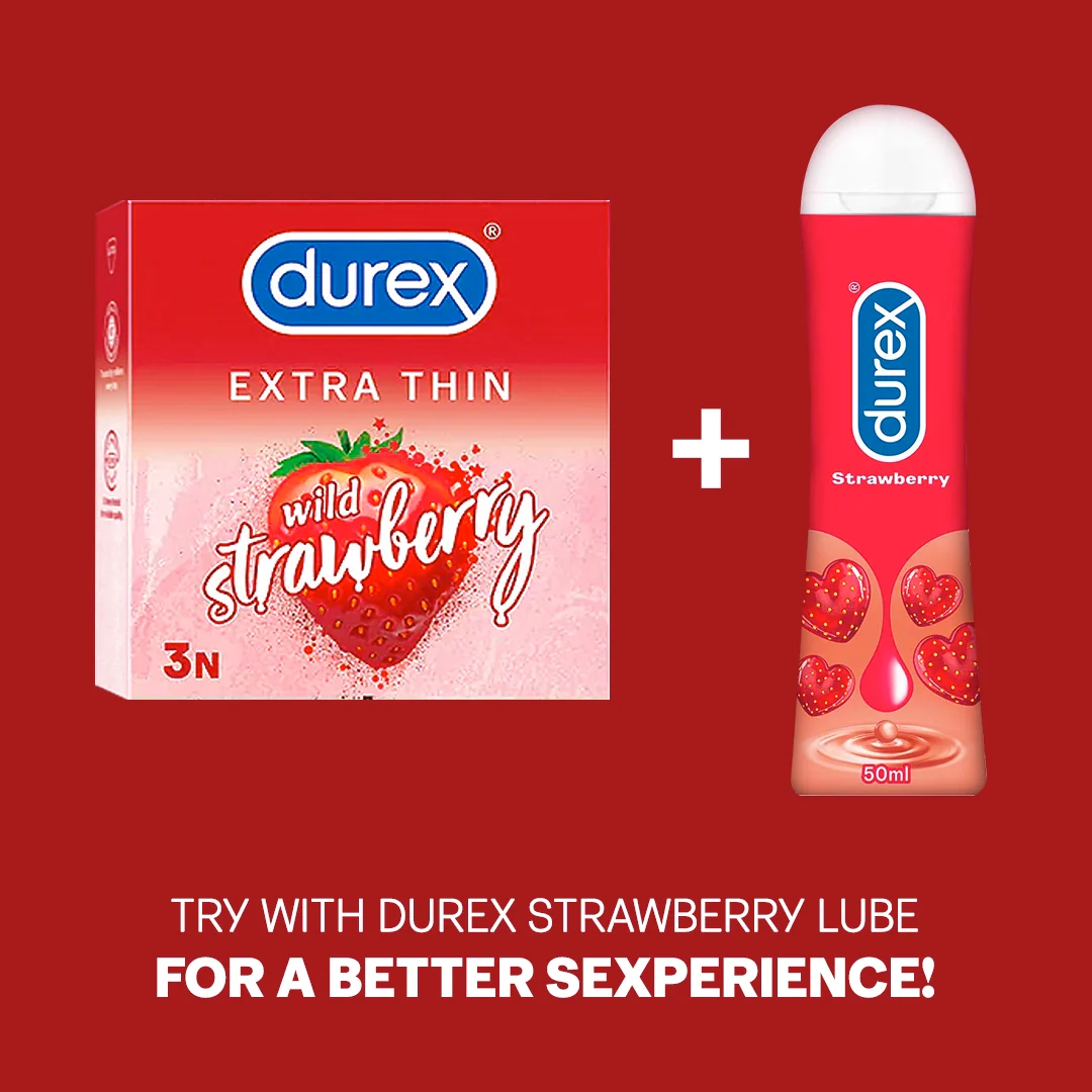 Durex Extra Thin Wild Strawberry Flavoured - 3 Condoms - Image 6